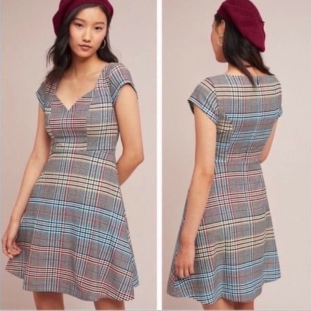 Moulinette Soeurs by Anthropologie Multicolor Plaid Mini Dress